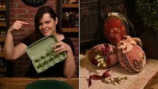 DIY Victorian inspired Easter eggs out of egg cartons!