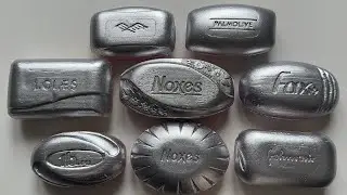 ASMR cutting of dry painted soap, silver soap🎧