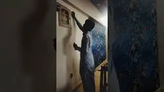 Wall Paper Pasting in Process