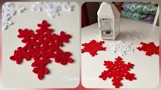 How to Crochet a Easy Snowflake Christmas Ornaments / Crochet Snowflake Pattern Free /  ideas