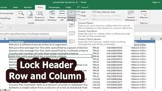 How to Lock Header Row and Column List in Microsoft Excel 2018