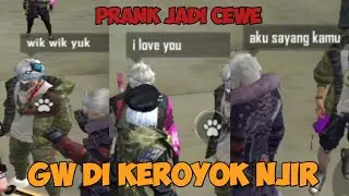 PRANK DI MODE TRAINING || JADI CEWE GW DI KEROYOKIN TIGA ORANG || PRANK FREE FIRE