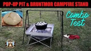 Dutch Oven Bread Using Bruntmor Campfire Stand & Pop-Up Fire Pit Combo