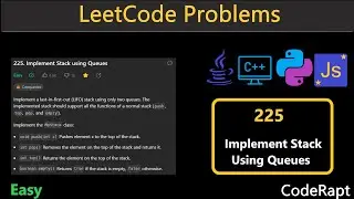 Implement Stack using Queues | Leetcode Q.225 | Python | C++ | Java | JS | Leetcode Daily Challenges