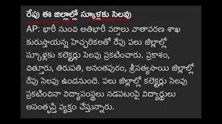 ap school holidays latest news 2024 | ap school holidays news 2024 due to rain