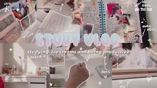 study vlog 📑🍓 ; studying [psychology, mandarin, spanish, math], ice creams and being productive