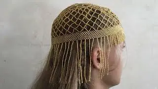 Beaded Headpiece Cap with Fringes, Seed Bead Hat Cap Making