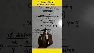 Boat and stream question. Math short trick,  #education #maths #reasoning #shorts