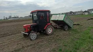Вожу органические удобрения на Самодельном тракторе!