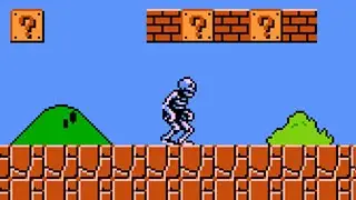 Super Mario Bros. Crossover - Castlevania as Whip Skeleton (PC) - Gameplay