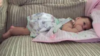 2month old beautiful baby girl farts