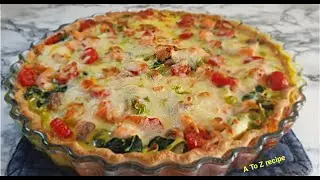 Salmon Spinach Pie recipe | #Pie
