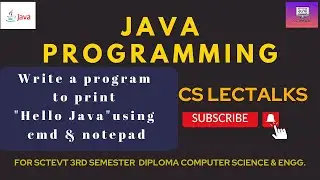 How to Run a Java Program Using Notepad and Command Prompt||sctevt java programs||(Experiment-1)