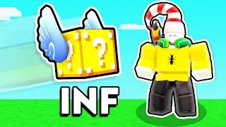 Using INFINITE Flying Lucky Blocks.. (Roblox Bedwars)