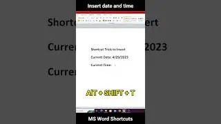 Shortcut tricks to insert current date and time in Ms Word - MS word tips and tricks - 