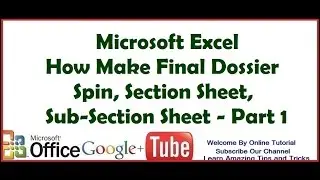 Microsoft Excel How to Make Final Dossier Index Part 1