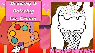 How To Draw An Ice_Cream🍨rasm chizish🍨Жеңіл сурет салу🍭IceCream Drawing& Coloring For Kids #trending