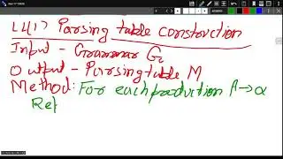 Lecture 11: Compilers: Non recursive descent parser