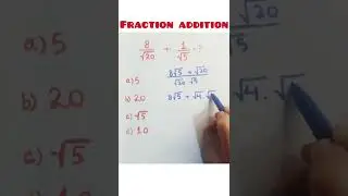 Fraction addition problem | radical problem | square root problem | trick to solve