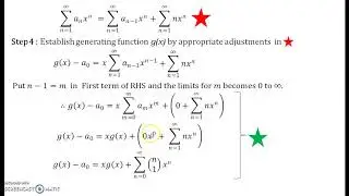 Recurrence Relations Part 14A  Solving using Generating Functions