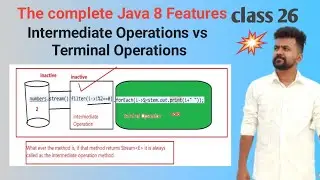 Java 8 features - class 26 Stream APIs - Intermediate operations an Terminal Operations  in detail