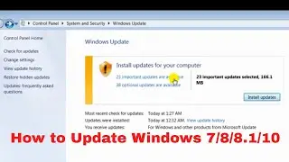 How to update windows 7/8/8.1/10 very easily/Windows Update/Windows 7/Windows 8.1/windows 10
