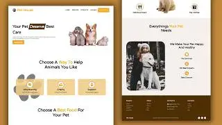 Build A Responsive Pet website Design using HTML CSS & JavaScript