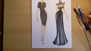 How to draw a summer dresses. Fashion sketching tutorial Part 2 | Inna Wolf