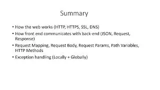 Spring Web - Summary Congratulations