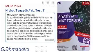 MHM 2024 Nisbət.Tənasüb.Faiz Test 11 #miq #sertifikasiya #riyaziyyat  @gunayehmedovariyaziyyat