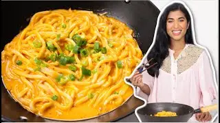 Spicy Cheesy Udon Carbonara (Inspired by Buldak Carbonara!)