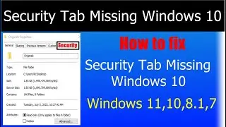 How to FIX Security Tab missing in Windows 10 | How to Add or Remove Security Tab in Windows 11