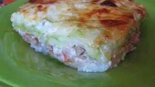 Musaka from zucchini, minced meat and rice - an incomparable Greek casserole