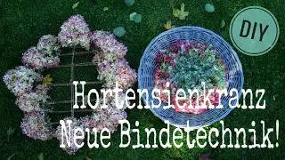 DIY- DEKOIDEE: HORTENSIENKRANZ - NEUE BINDETECHNIK - so hast du NOCH NIE einen Kranz gebunden!