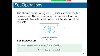 Precalculus: Sets and Set Operations, intersection, union, disjoints, complement of sets. Venn Diag.