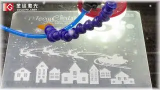 Laser engraving acrylic with a flying Galvo laser machine - Merry Christmas - Golden Laser