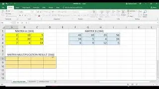 Excel : How to multiply two matrices in excel  - Matrix Multiplication in excel