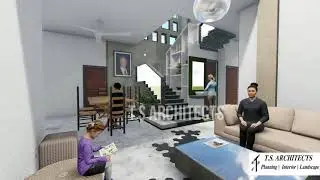 40X70 feet | West facing Corner house with backyard | 12X21 Meter House Design