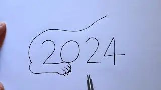 Lion Drawing With 2024 Number | Lion Drawing Sketch Easy