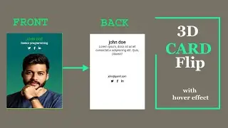 3D Card Flip Effect On hover using simple HTML And CSS|3D Flip Card Design
