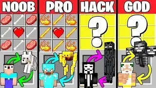 Minecraft Battle: HOW TO PLAY MOB CRAFTING CHALLENGE - NOOB vs PRO vs HACKER vs GOD Funny Animation