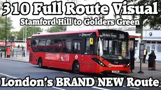 FULL ROUTE VISUAL - 310 - Stamford Hill to Golders Green - Stagecoach London 37769 (YX17NWK)