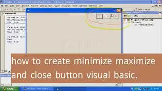 how to create minimize maximize and close button visual basic.