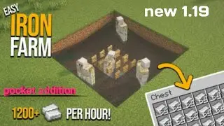 Minecraft PE  1.19 Easy Iron Farm Tutorial - 300 Per Hour by you gamerz