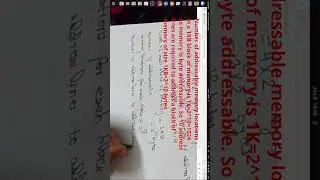 Number of address lines to address a block of memory of a specific size #vlog #shorts #youtube