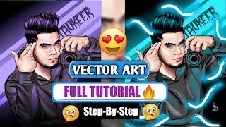 FULL VECTOR ART TUTORIAL | NEON VECTOR ART | Step-By-Step | Prince Editz