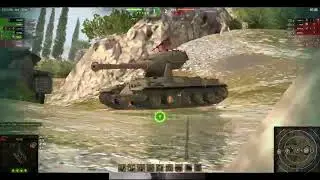 Вытащил бой . 4500 урона , 4 фрага . Натиск. WoT