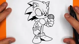 COMO DIBUJAR A SONIC EXE FAKER | Friday Night Funkin (FNF) - paso a paso, fácil y rápido