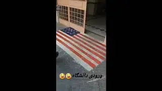 Iranians protesters refuse to walk over USA and Israelie flags â€“ tear down  Qasem Soleimani poster