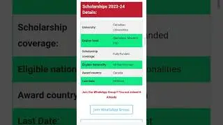 Most Popular Canadian Scholarships for BS, MS, PhD 